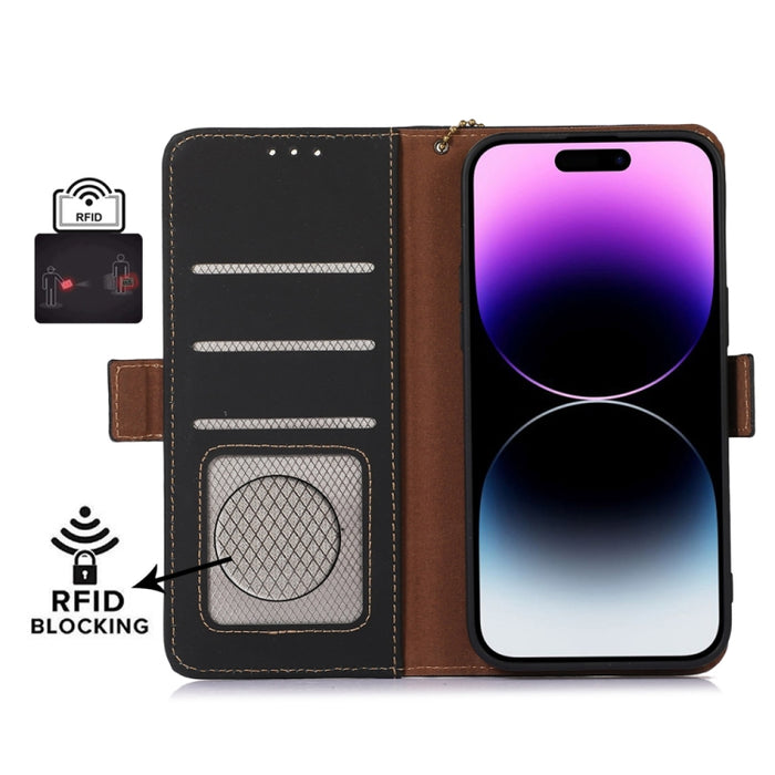 Estuche para teléfono de cuero RFID magnético de cuero genuino, For Xiaomi 13, For Xiaomi 13 Pro