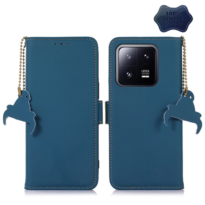 Estuche para teléfono de cuero RFID magnético de cuero genuino, For Xiaomi 13, For Xiaomi 13 Pro