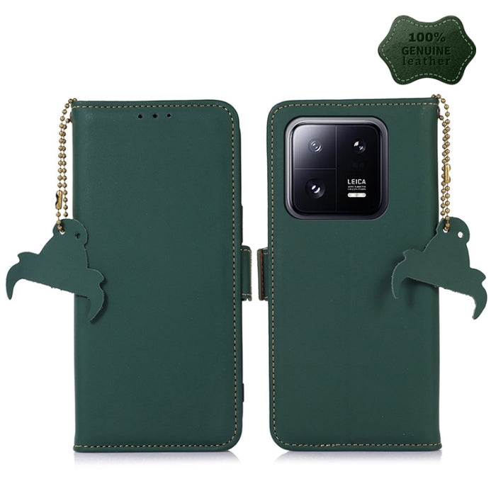 Estuche para teléfono de cuero RFID magnético de cuero genuino, For Xiaomi 13, For Xiaomi 13 Pro