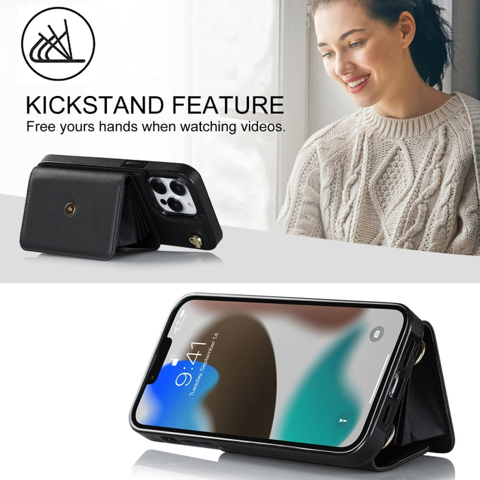 Estuche para teléfono con ranura para tarjeta RFID con cordón largo, For iPhone 13 Pro