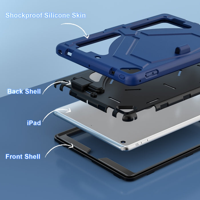 Funda protectora para tableta a prueba de golpes de silicona + PC, For iPad 9.7 2018/2017 / Pro 9.7 2016 / Air 2, For iPad 10th Gen 10.9 2022, For iPad 10.2 2021 / 2020 / 2019