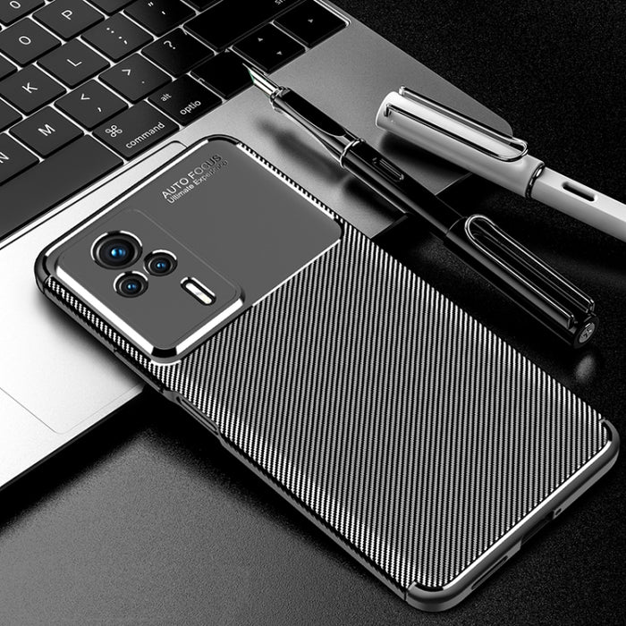 Funda de teléfono TPU a prueba de golpes con textura de fibra de carbono, For Xiaomi Redmi K60, For Xiaomi Redmi K60 Pro, For Xiaomi Redmi K60E