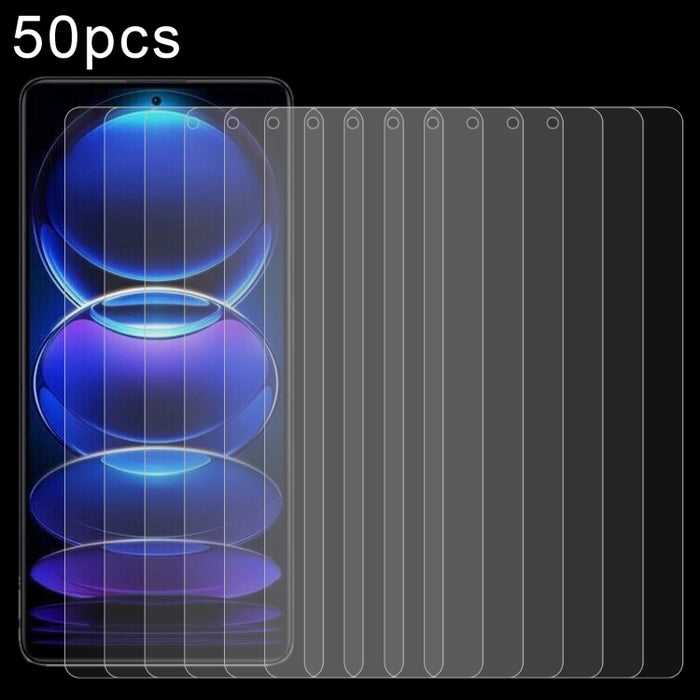 50pcs 0.26mm 9H 2.5D Película de vidrio templado, For Xiaomi Redmi Note 12 Pro/12 Pro+ Global/12R Pro (50 PCS)