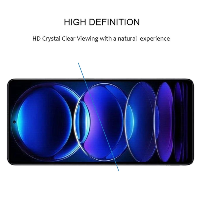 Pegamento completo Protector de pantalla de cubierta completa Película de vidrio templado, For Xiaomi Redmi Note 12 Pro/12 Pro+ Global/12R Pro (1 PC)