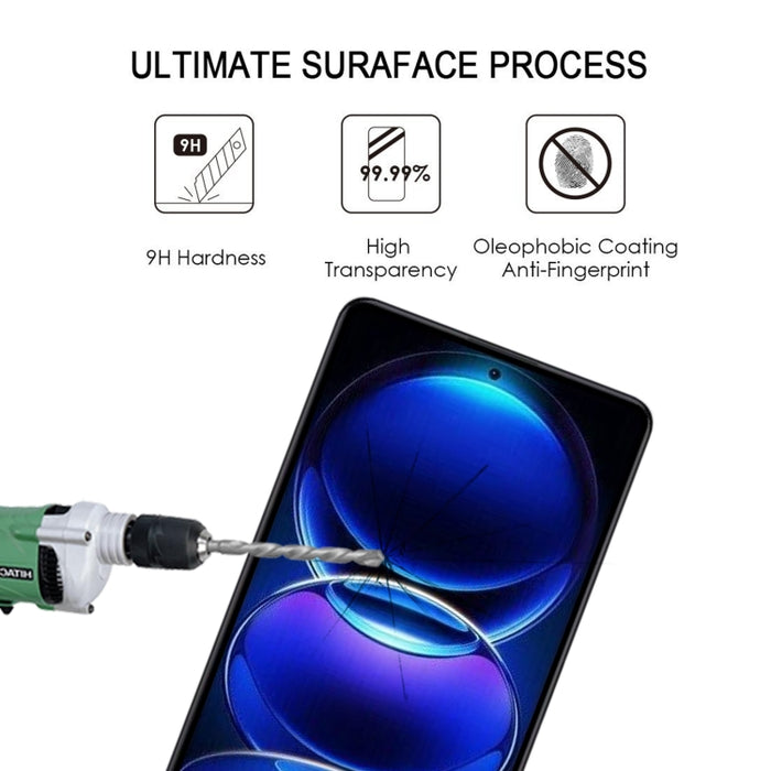 Pegamento completo Protector de pantalla de cubierta completa Película de vidrio templado, For Xiaomi Redmi Note 12 Pro/12 Pro+ Global/12R Pro (1 PC)