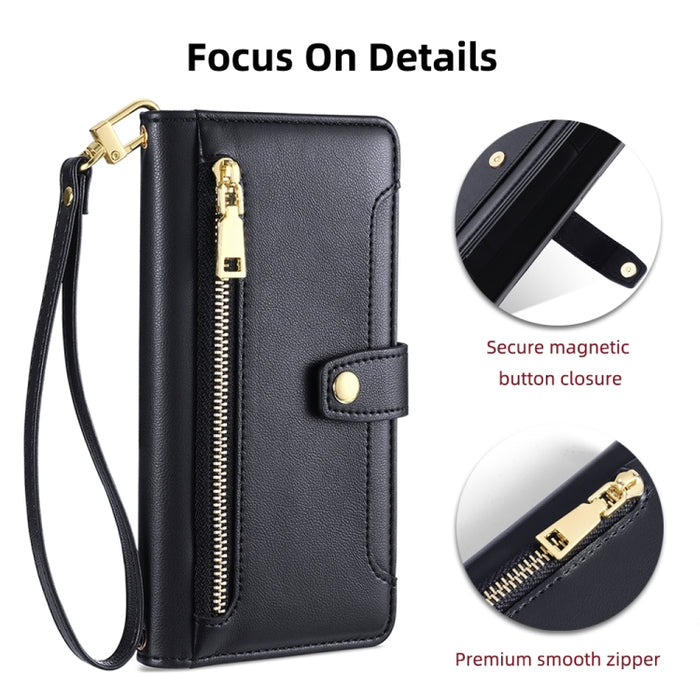 Estuche para teléfono de cuero con cremallera cruzada con textura de oveja, For Huawei P50, For Huawei P Smart Z / Enjoy 10 Plus, For Huawei Nova 10 Pro, For Huawei Mate 50, For Huawei Nova 10 SE, For Meizu Note 9, For Nokia C21 Plus, For Nokia X30 5G ...
