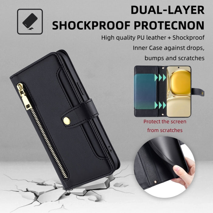 Estuche para teléfono de cuero con cremallera cruzada con textura de oveja, For Huawei P50, For Huawei P Smart Z / Enjoy 10 Plus, For Huawei Nova 10 Pro, For Huawei Mate 50, For Huawei Nova 10 SE, For Meizu Note 9, For Nokia C21 Plus, For Nokia X30 5G ...