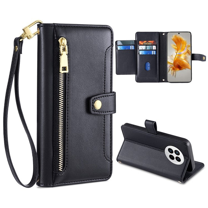 Estuche para teléfono de cuero con cremallera cruzada con textura de oveja, For Huawei P50, For Huawei P Smart Z / Enjoy 10 Plus, For Huawei Nova 10 Pro, For Huawei Mate 50, For Huawei Nova 10 SE, For Meizu Note 9, For Nokia C21 Plus, For Nokia X30 5G ...