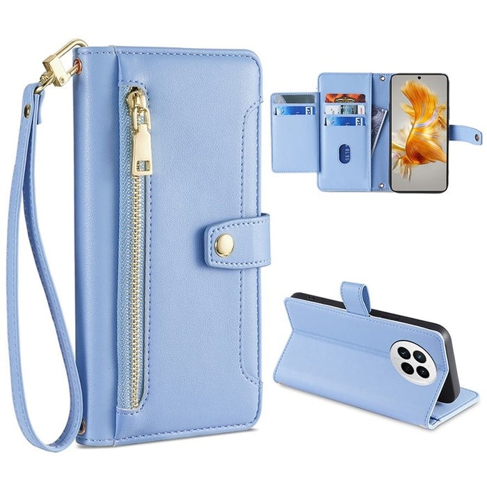 Estuche para teléfono de cuero con cremallera cruzada con textura de oveja, For Huawei P50, For Huawei P Smart Z / Enjoy 10 Plus, For Huawei Nova 10 Pro, For Huawei Mate 50, For Huawei Nova 10 SE, For Meizu Note 9, For Nokia C21 Plus, For Nokia X30 5G ...