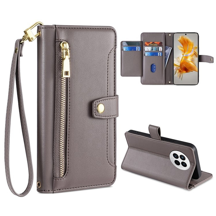 Estuche para teléfono de cuero con cremallera cruzada con textura de oveja, For Huawei P50, For Huawei P Smart Z / Enjoy 10 Plus, For Huawei Nova 10 Pro, For Huawei Mate 50, For Huawei Nova 10 SE, For Meizu Note 9, For Nokia C21 Plus, For Nokia X30 5G ...