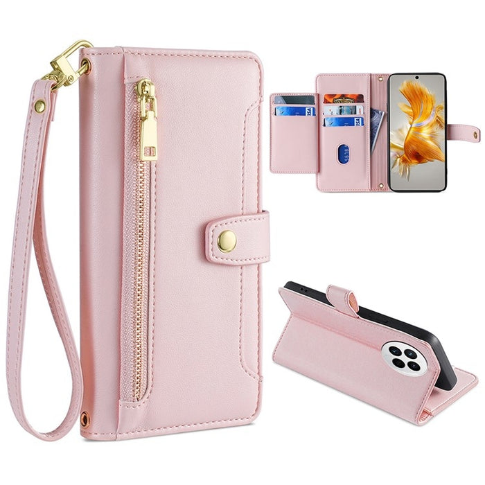 Estuche para teléfono de cuero con cremallera cruzada con textura de oveja, For Huawei P50, For Huawei P Smart Z / Enjoy 10 Plus, For Huawei Nova 10 Pro, For Huawei Mate 50, For Huawei Nova 10 SE, For Meizu Note 9, For Nokia C21 Plus, For Nokia X30 5G ...