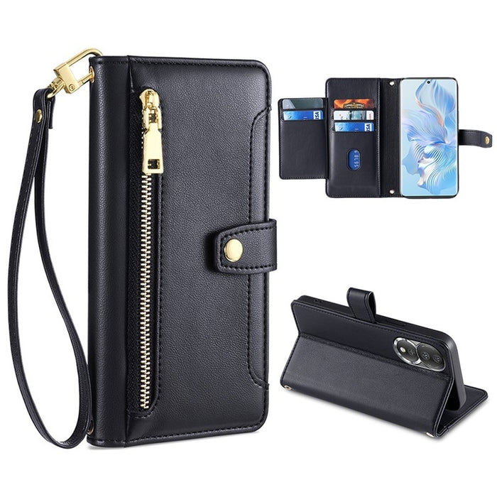 Estuche para teléfono de cuero con cremallera cruzada con textura de oveja, For Huawei P50, For Huawei P Smart Z / Enjoy 10 Plus, For Huawei Nova 10 Pro, For Huawei Mate 50, For Huawei Nova 10 SE, For Meizu Note 9, For Nokia C21 Plus, For Nokia X30 5G ...