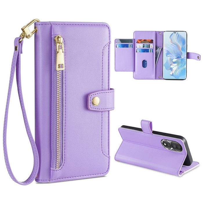 Estuche para teléfono de cuero con cremallera cruzada con textura de oveja, For Huawei P50, For Huawei P Smart Z / Enjoy 10 Plus, For Huawei Nova 10 Pro, For Huawei Mate 50, For Huawei Nova 10 SE, For Meizu Note 9, For Nokia C21 Plus, For Nokia X30 5G ...