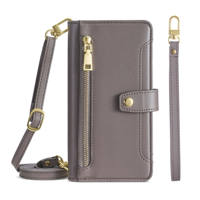 Estuche para teléfono de cuero con cremallera cruzada con textura de oveja, For Huawei P50, For Huawei P Smart Z / Enjoy 10 Plus, For Huawei Nova 10 Pro, For Huawei Mate 50, For Huawei Nova 10 SE, For Meizu Note 9, For Nokia C21 Plus, For Nokia X30 5G ...
