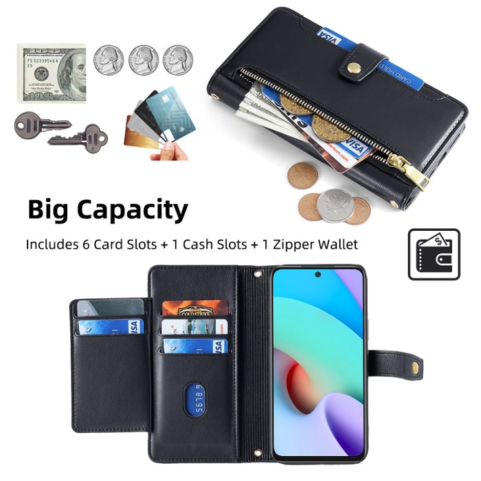 Estuche para teléfono de cuero con cremallera cruzada con textura de oveja, For Xiaomi Redmi Note 11 4G Global / Note 11S, For Xiaomi Redmi K50 Ultra, For Xiaomi Civi 2 5G, For Xiaomi Redmi K40 Gaming, For OnePlus 10 Pro 5G, For OnePlus Ace Racing