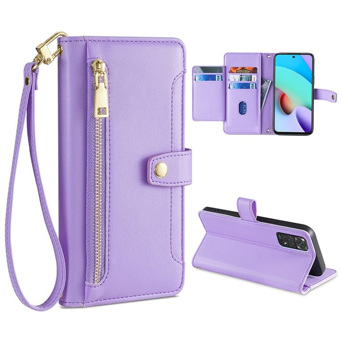Estuche para teléfono de cuero con cremallera cruzada con textura de oveja, For Xiaomi Redmi Note 11 4G Global / Note 11S, For Xiaomi Redmi K50 Ultra, For Xiaomi Civi 2 5G, For Xiaomi Redmi K40 Gaming, For OnePlus 10 Pro 5G, For OnePlus Ace Racing