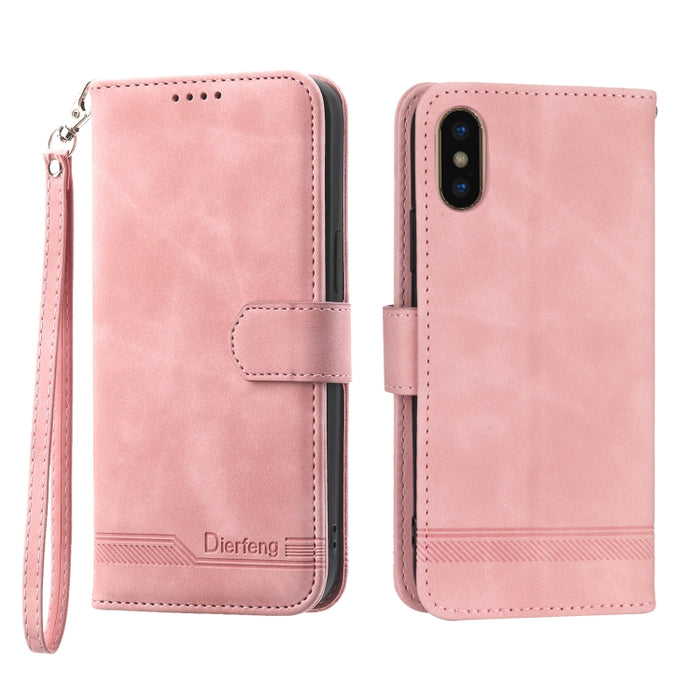 Dierfeng Dream Line TPU + Funda de cuero PU para teléfono, For iPhone XS Max, For iPhone XR, For iPhone X/XS, For iPhone 6 Plus/7 Plus/8 Plus, For iPhone 6/7/8/SE 2020/SE 2022
