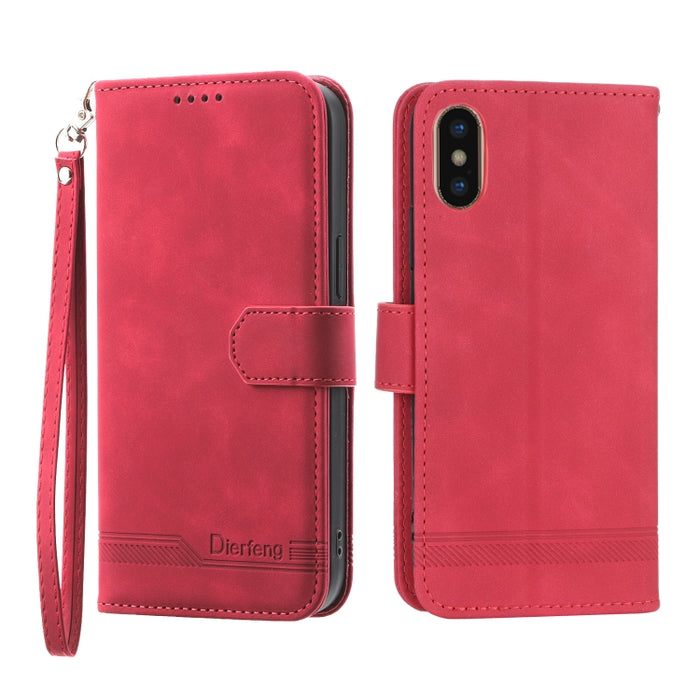 Dierfeng Dream Line TPU + Funda de cuero PU para teléfono, For iPhone XS Max, For iPhone XR, For iPhone X/XS, For iPhone 6 Plus/7 Plus/8 Plus, For iPhone 6/7/8/SE 2020/SE 2022