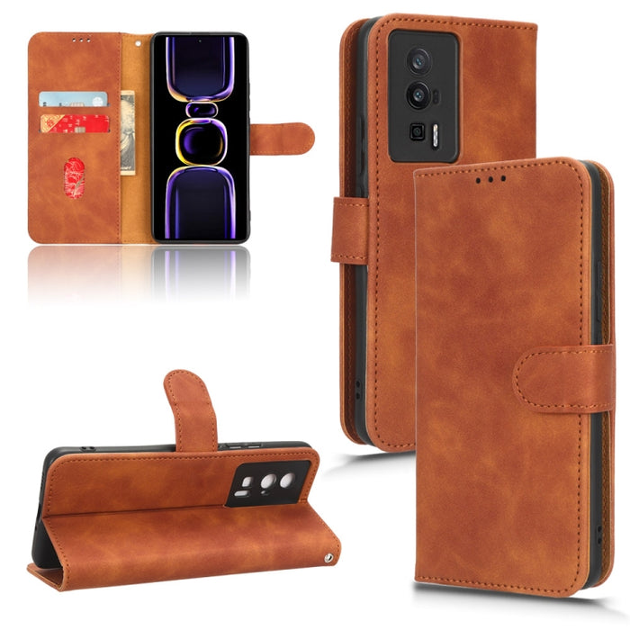 Estuche para teléfono de cuero con tapa magnética Skin Feel, For TCL 40SE, For Xiaomi Redmi K60 / K60 Pro, For ZTE Libero 5G III