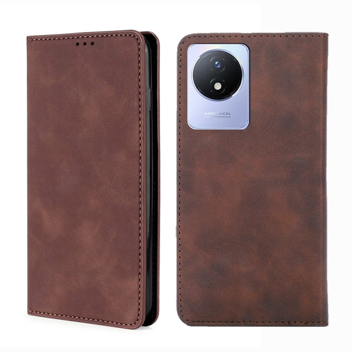 Estuche para teléfono de cuero con tapa horizontal magnética con sensación de piel, For TCL 40 SE, For TCL 405 / 406 / 408, For vivo S16 / S16 Pro, For vivo Y02 4G, For Fujitsu Arrows N F-51C, For Xiaomi Redmi K60E, For Xiaomi Redmi K60 / K60 Pro      ...