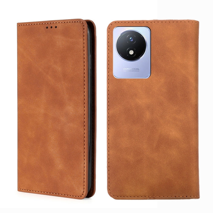 Estuche para teléfono de cuero con tapa horizontal magnética con sensación de piel, For TCL 40 SE, For TCL 405 / 406 / 408, For vivo S16 / S16 Pro, For vivo Y02 4G, For Fujitsu Arrows N F-51C, For Xiaomi Redmi K60E, For Xiaomi Redmi K60 / K60 Pro      ...