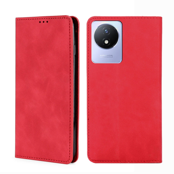 Estuche para teléfono de cuero con tapa horizontal magnética con sensación de piel, For TCL 40 SE, For TCL 405 / 406 / 408, For vivo S16 / S16 Pro, For vivo Y02 4G, For Fujitsu Arrows N F-51C, For Xiaomi Redmi K60E, For Xiaomi Redmi K60 / K60 Pro      ...