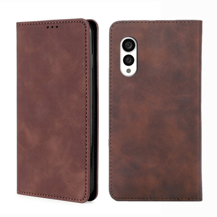 Estuche para teléfono de cuero con tapa horizontal magnética con sensación de piel, For TCL 40 SE, For TCL 405 / 406 / 408, For vivo S16 / S16 Pro, For vivo Y02 4G, For Fujitsu Arrows N F-51C, For Xiaomi Redmi K60E, For Xiaomi Redmi K60 / K60 Pro      ...