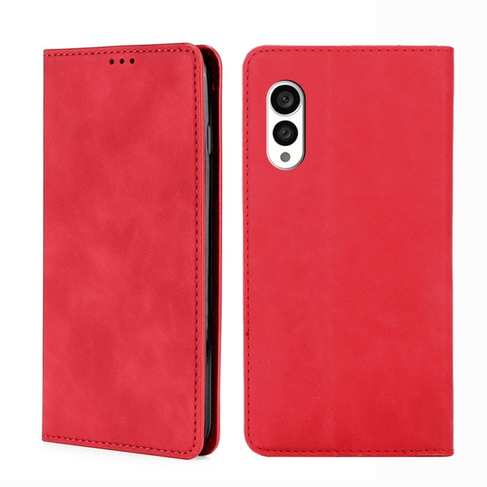 Estuche para teléfono de cuero con tapa horizontal magnética con sensación de piel, For TCL 40 SE, For TCL 405 / 406 / 408, For vivo S16 / S16 Pro, For vivo Y02 4G, For Fujitsu Arrows N F-51C, For Xiaomi Redmi K60E, For Xiaomi Redmi K60 / K60 Pro      ...