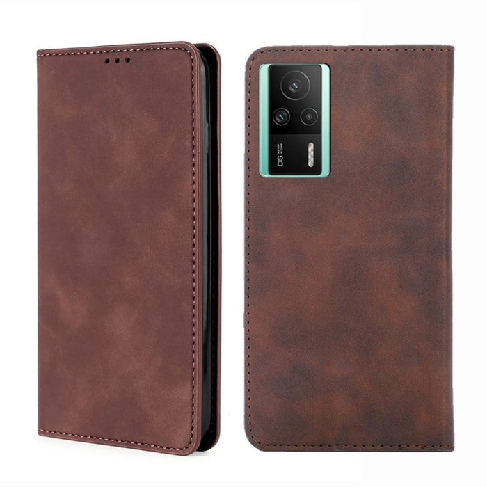 Estuche para teléfono de cuero con tapa horizontal magnética con sensación de piel, For TCL 40 SE, For TCL 405 / 406 / 408, For vivo S16 / S16 Pro, For vivo Y02 4G, For Fujitsu Arrows N F-51C, For Xiaomi Redmi K60E, For Xiaomi Redmi K60 / K60 Pro      ...