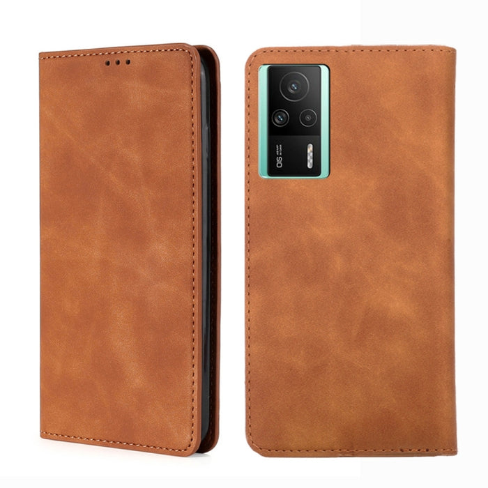 Estuche para teléfono de cuero con tapa horizontal magnética con sensación de piel, For TCL 40 SE, For TCL 405 / 406 / 408, For vivo S16 / S16 Pro, For vivo Y02 4G, For Fujitsu Arrows N F-51C, For Xiaomi Redmi K60E, For Xiaomi Redmi K60 / K60 Pro      ...