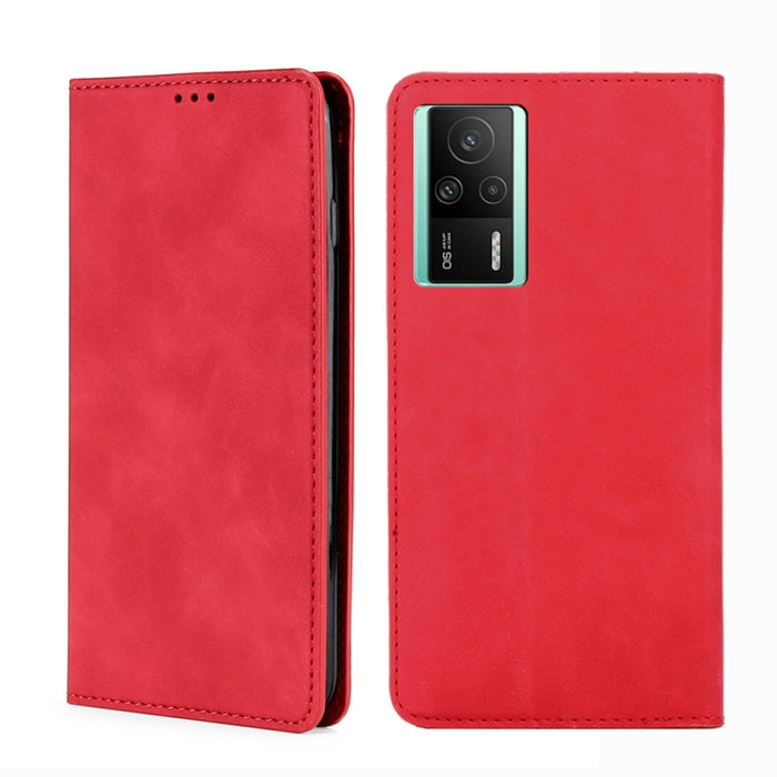Estuche para teléfono de cuero con tapa horizontal magnética con sensación de piel, For TCL 40 SE, For TCL 405 / 406 / 408, For vivo S16 / S16 Pro, For vivo Y02 4G, For Fujitsu Arrows N F-51C, For Xiaomi Redmi K60E, For Xiaomi Redmi K60 / K60 Pro      ...