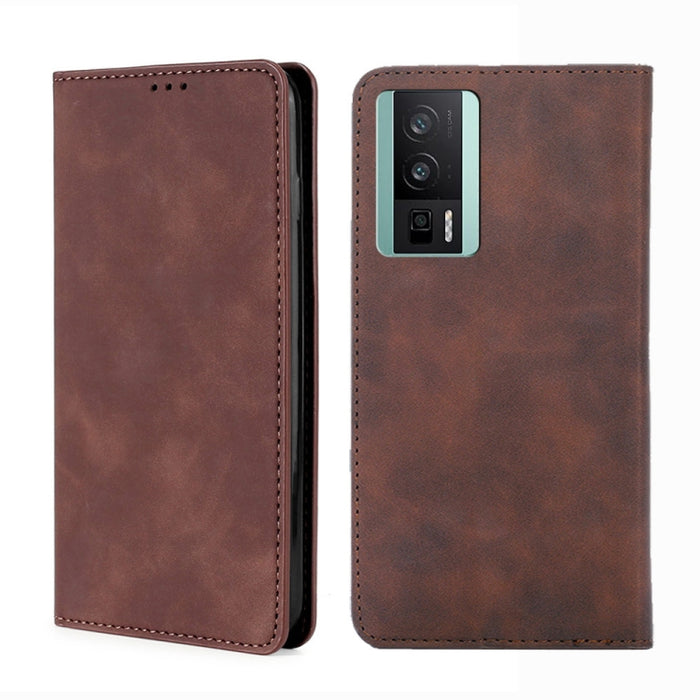 Estuche para teléfono de cuero con tapa horizontal magnética con sensación de piel, For TCL 40 SE, For TCL 405 / 406 / 408, For vivo S16 / S16 Pro, For vivo Y02 4G, For Fujitsu Arrows N F-51C, For Xiaomi Redmi K60E, For Xiaomi Redmi K60 / K60 Pro      ...