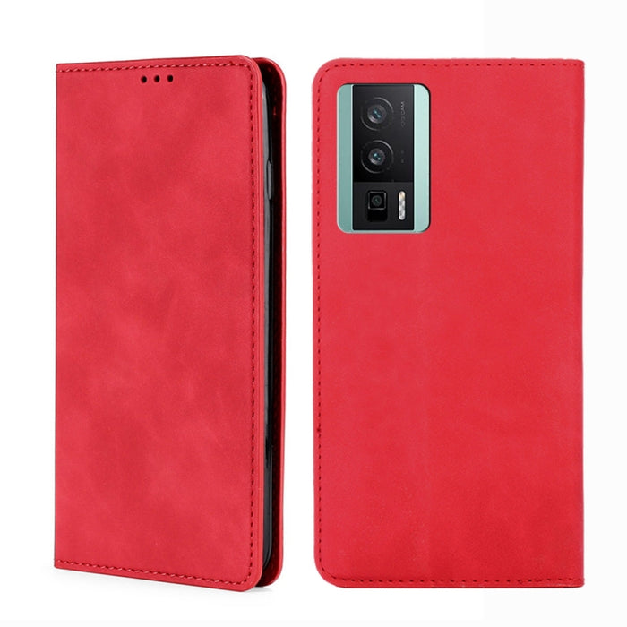 Estuche para teléfono de cuero con tapa horizontal magnética con sensación de piel, For TCL 40 SE, For TCL 405 / 406 / 408, For vivo S16 / S16 Pro, For vivo Y02 4G, For Fujitsu Arrows N F-51C, For Xiaomi Redmi K60E, For Xiaomi Redmi K60 / K60 Pro      ...