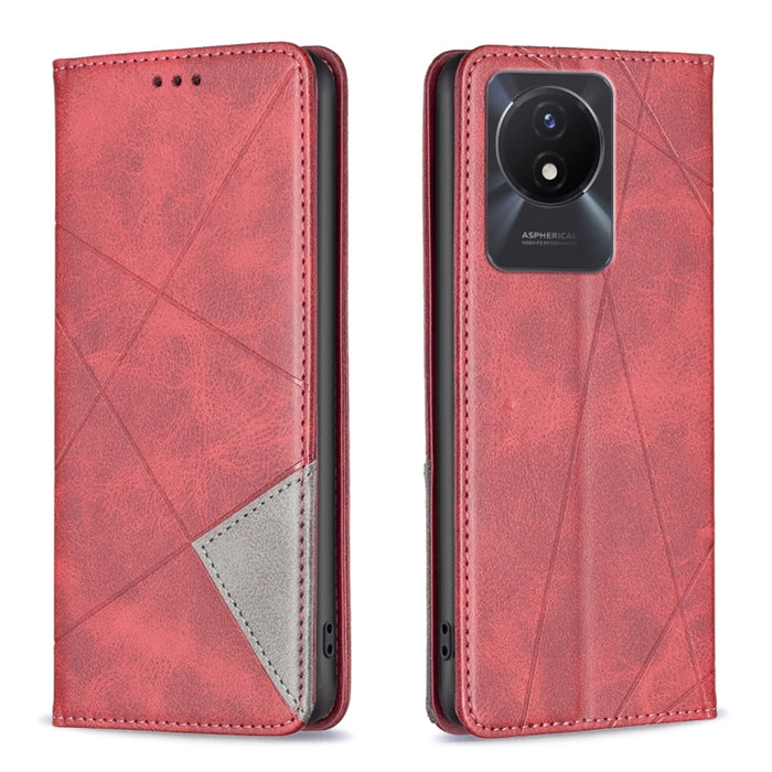 Estuche para teléfono de cuero magnético invisible prismático, For vivo Y02 4G, For Xiaomi Redmi 12C, For Xiaomi Redmi K60 / K60 Pro, For Xiaomi Redmi Note 12 Pro+ Global, For Xiaomi Redmi Note 12 Pro 5G Global, For Xiaomi Redmi Note 12 Global