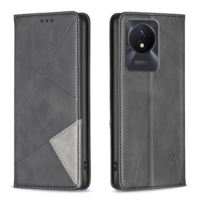 Estuche para teléfono de cuero magnético invisible prismático, For vivo Y02 4G, For Xiaomi Redmi 12C, For Xiaomi Redmi K60 / K60 Pro, For Xiaomi Redmi Note 12 Pro+ Global, For Xiaomi Redmi Note 12 Pro 5G Global, For Xiaomi Redmi Note 12 Global