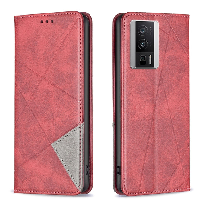 Estuche para teléfono de cuero magnético invisible prismático, For vivo Y02 4G, For Xiaomi Redmi 12C, For Xiaomi Redmi K60 / K60 Pro, For Xiaomi Redmi Note 12 Pro+ Global, For Xiaomi Redmi Note 12 Pro 5G Global, For Xiaomi Redmi Note 12 Global