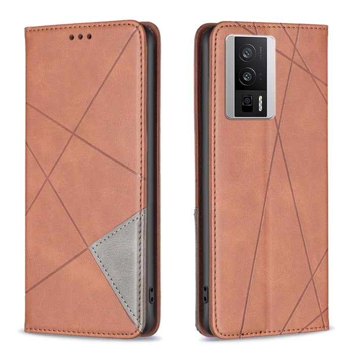 Estuche para teléfono de cuero magnético invisible prismático, For vivo Y02 4G, For Xiaomi Redmi 12C, For Xiaomi Redmi K60 / K60 Pro, For Xiaomi Redmi Note 12 Pro+ Global, For Xiaomi Redmi Note 12 Pro 5G Global, For Xiaomi Redmi Note 12 Global