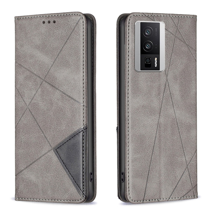 Estuche para teléfono de cuero magnético invisible prismático, For vivo Y02 4G, For Xiaomi Redmi 12C, For Xiaomi Redmi K60 / K60 Pro, For Xiaomi Redmi Note 12 Pro+ Global, For Xiaomi Redmi Note 12 Pro 5G Global, For Xiaomi Redmi Note 12 Global