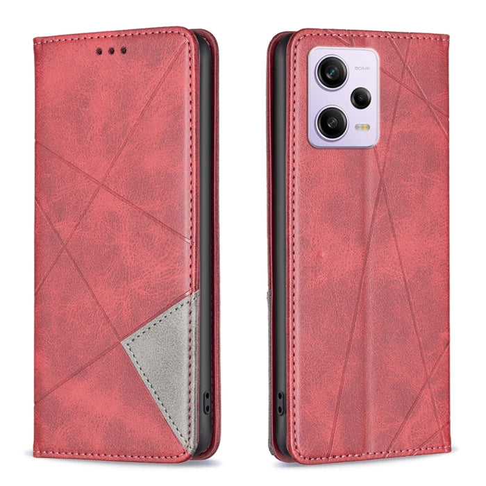 Estuche para teléfono de cuero magnético invisible prismático, For vivo Y02 4G, For Xiaomi Redmi 12C, For Xiaomi Redmi K60 / K60 Pro, For Xiaomi Redmi Note 12 Pro+ Global, For Xiaomi Redmi Note 12 Pro 5G Global, For Xiaomi Redmi Note 12 Global