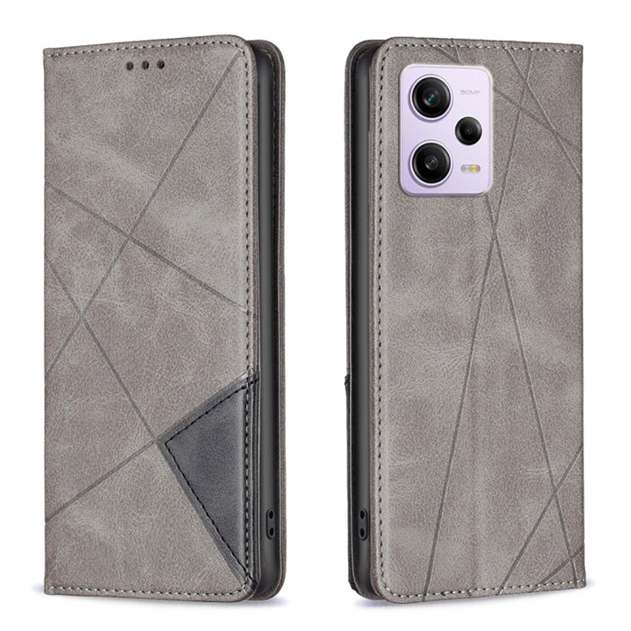 Estuche para teléfono de cuero magnético invisible prismático, For vivo Y02 4G, For Xiaomi Redmi 12C, For Xiaomi Redmi K60 / K60 Pro, For Xiaomi Redmi Note 12 Pro+ Global, For Xiaomi Redmi Note 12 Pro 5G Global, For Xiaomi Redmi Note 12 Global
