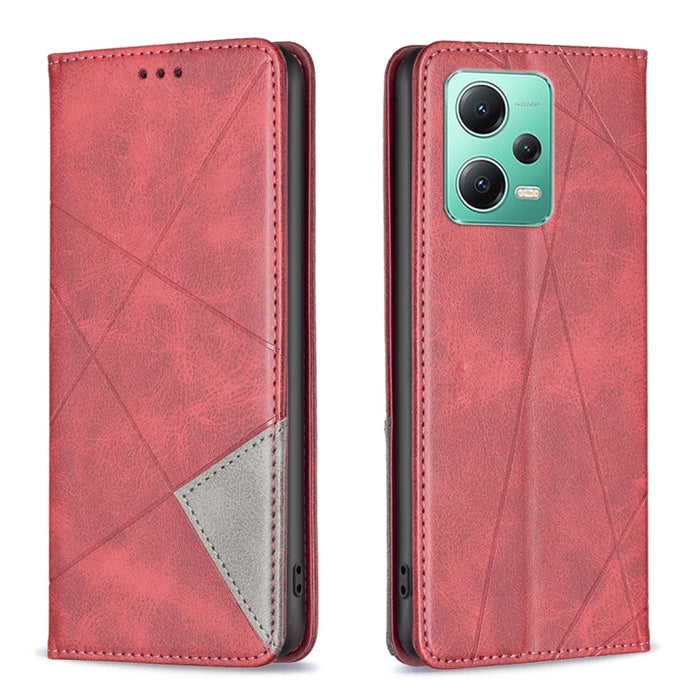 Estuche para teléfono de cuero magnético invisible prismático, For vivo Y02 4G, For Xiaomi Redmi 12C, For Xiaomi Redmi K60 / K60 Pro, For Xiaomi Redmi Note 12 Pro+ Global, For Xiaomi Redmi Note 12 Pro 5G Global, For Xiaomi Redmi Note 12 Global