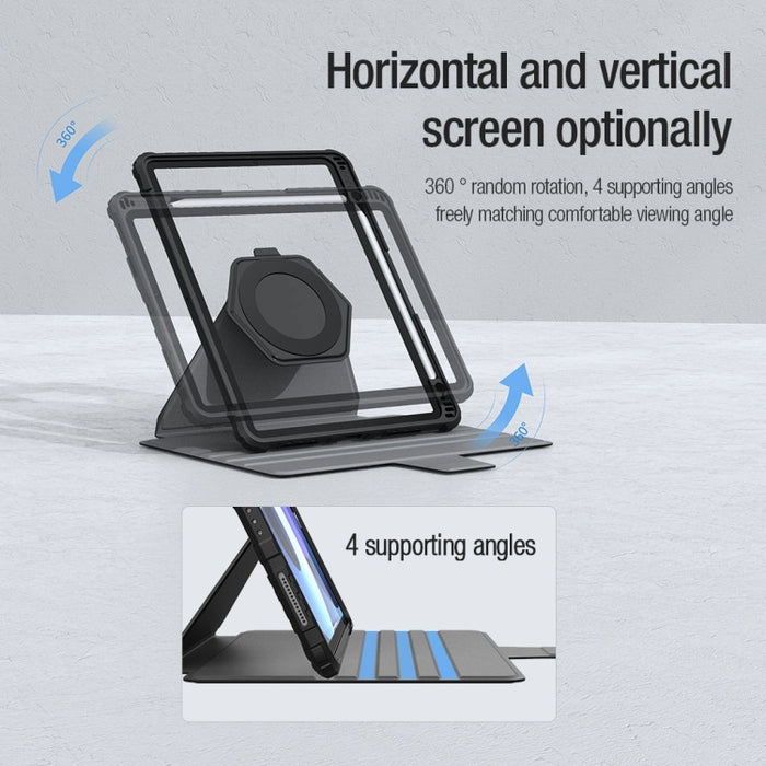 NILLKIN Bumper Snapsafe Estuche de cuero multifuncional para tableta con ranura para bolígrafo, For iPad Pro 12.9 2022