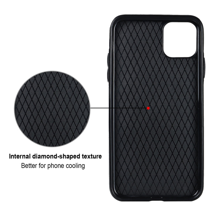 Estuche para teléfono de cuero PU rómbico con soporte para anillo, For iPhone 11 Pro, For iPhone 11 Pro Max, For iPhone X / XS, For iPhone XR, For iPhone XS Max, For iPhone SE 2020 / SE 2022 / 7 / 8, For iPhone 7 Plus / 8 Plus