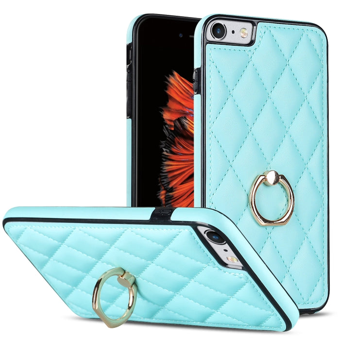 Estuche para teléfono de cuero PU rómbico con soporte para anillo, For iPhone 11 Pro, For iPhone 11 Pro Max, For iPhone X / XS, For iPhone XR, For iPhone XS Max, For iPhone SE 2020 / SE 2022 / 7 / 8, For iPhone 7 Plus / 8 Plus