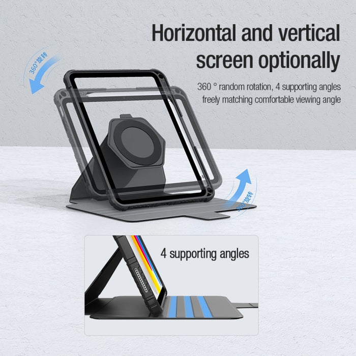 NILLKIN Bumper Snapsafe Estuche de cuero multifuncional para tableta con ranura para bolígrafo, For iPad 10th Gen 10.9 2022