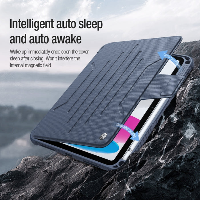 NILLKIN Bumper Snapsafe Estuche de cuero multifuncional para tableta con ranura para bolígrafo, For iPad 10th Gen 10.9 2022