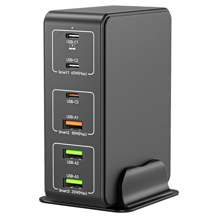 Cargador rápido de escritorio 818H 120W Type-C + USB de 6 puertos, US Plug, UK Plug, EU Plug, AU Plug