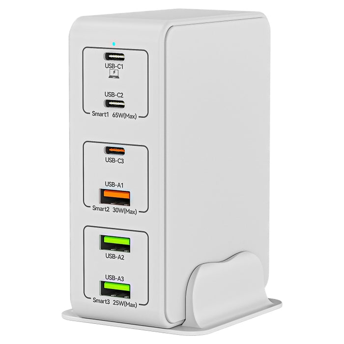 Cargador rápido de escritorio 818H 120W Type-C + USB de 6 puertos, US Plug, UK Plug, EU Plug, AU Plug