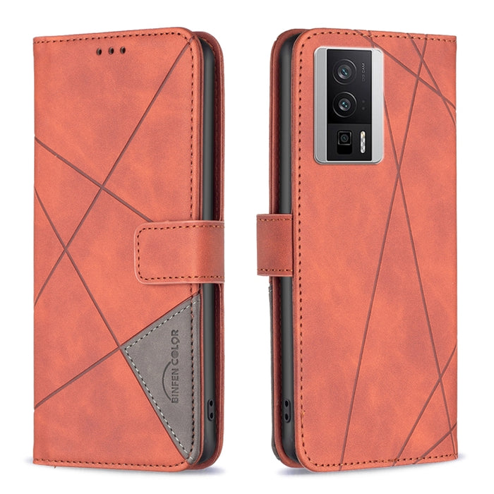 Caja de teléfono de cuero con textura de rombos con hebilla magnética, For vivo Y02 4G, For Xiaomi Redmi 12C, For Xiaomi Redmi K60 / K60 Pro, For Xiaomi Redmi Note 12 Pro+ Global, For Xiaomi Redmi Note 12 Pro 5G Global, For Xiaomi Redmi Note 12 Global