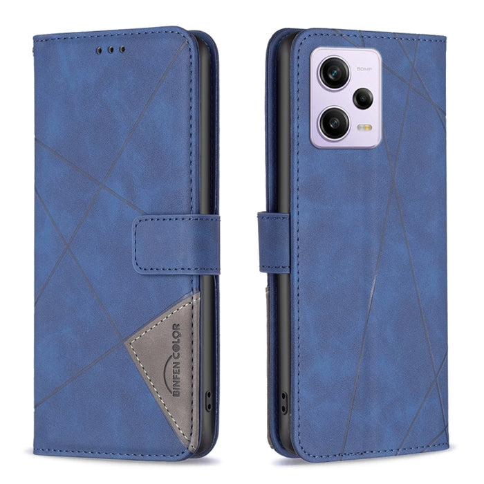 Caja de teléfono de cuero con textura de rombos con hebilla magnética, For vivo Y02 4G, For Xiaomi Redmi 12C, For Xiaomi Redmi K60 / K60 Pro, For Xiaomi Redmi Note 12 Pro+ Global, For Xiaomi Redmi Note 12 Pro 5G Global, For Xiaomi Redmi Note 12 Global